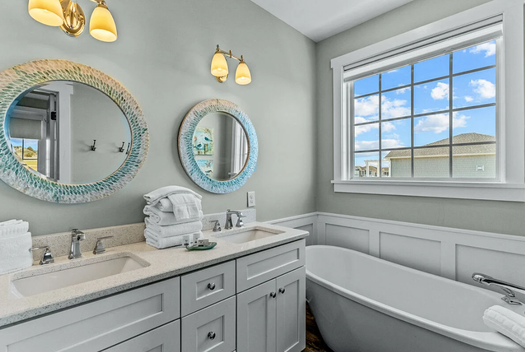 Master bathroom with soaking tub