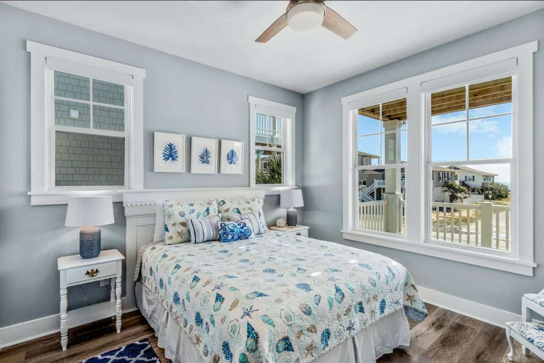 Queen room 1 with ocean-side views