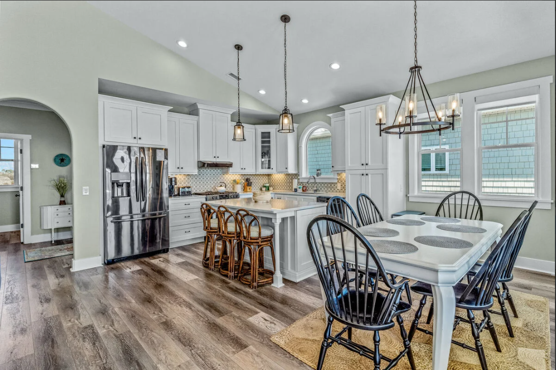 Dining room open to kitchen